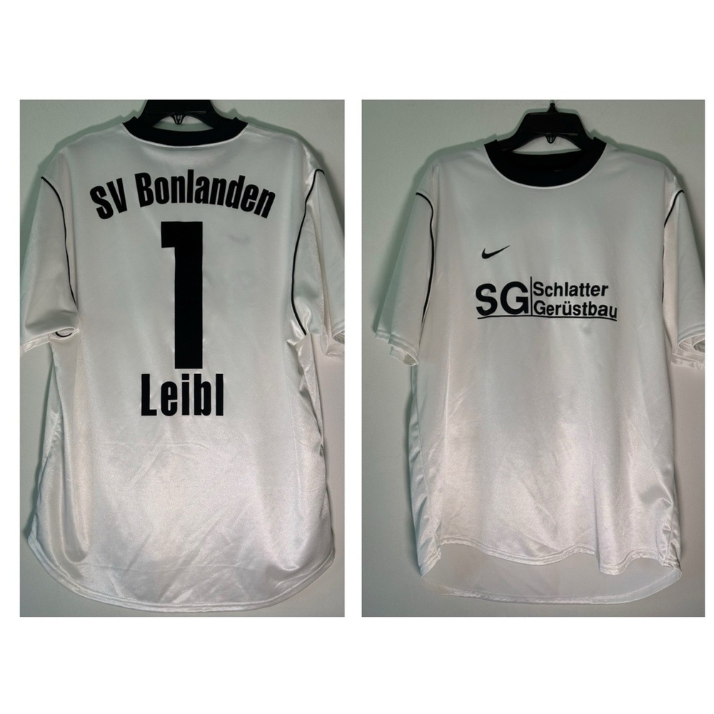 Nike SV Bonlanden Soccer Jersey White Black Leibl 1 SG Schlatter Gerustbau Mens